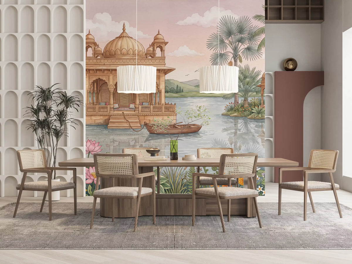 The Lotus Lake Palace Wall Mural