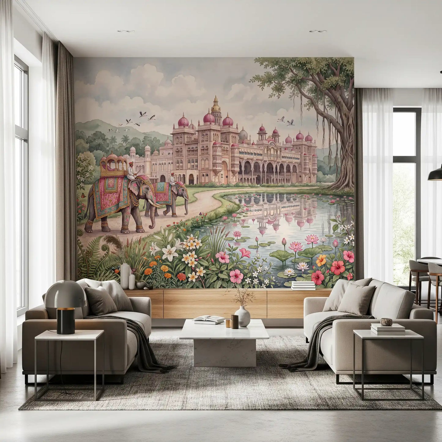 The Maharaja’s Lotus Garden Wall Mural