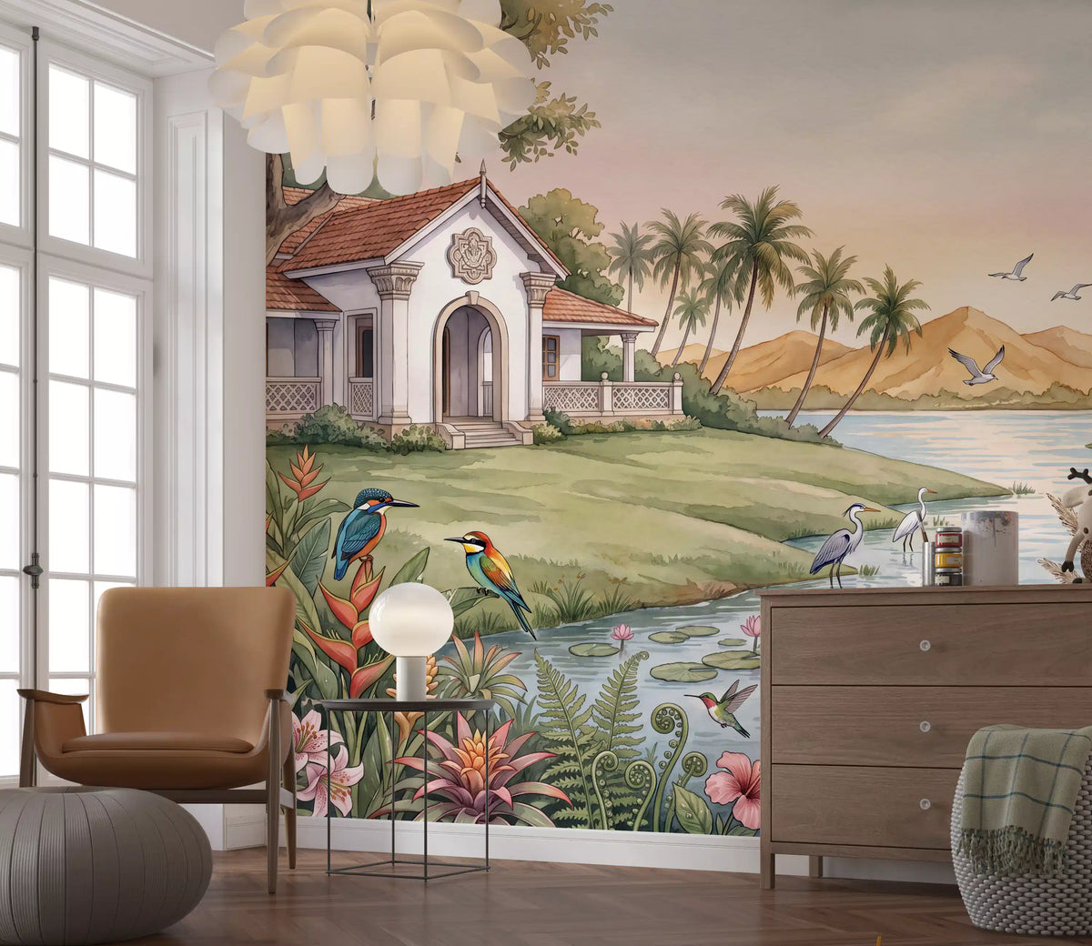 The Tropical Lake Estate Wall Mural