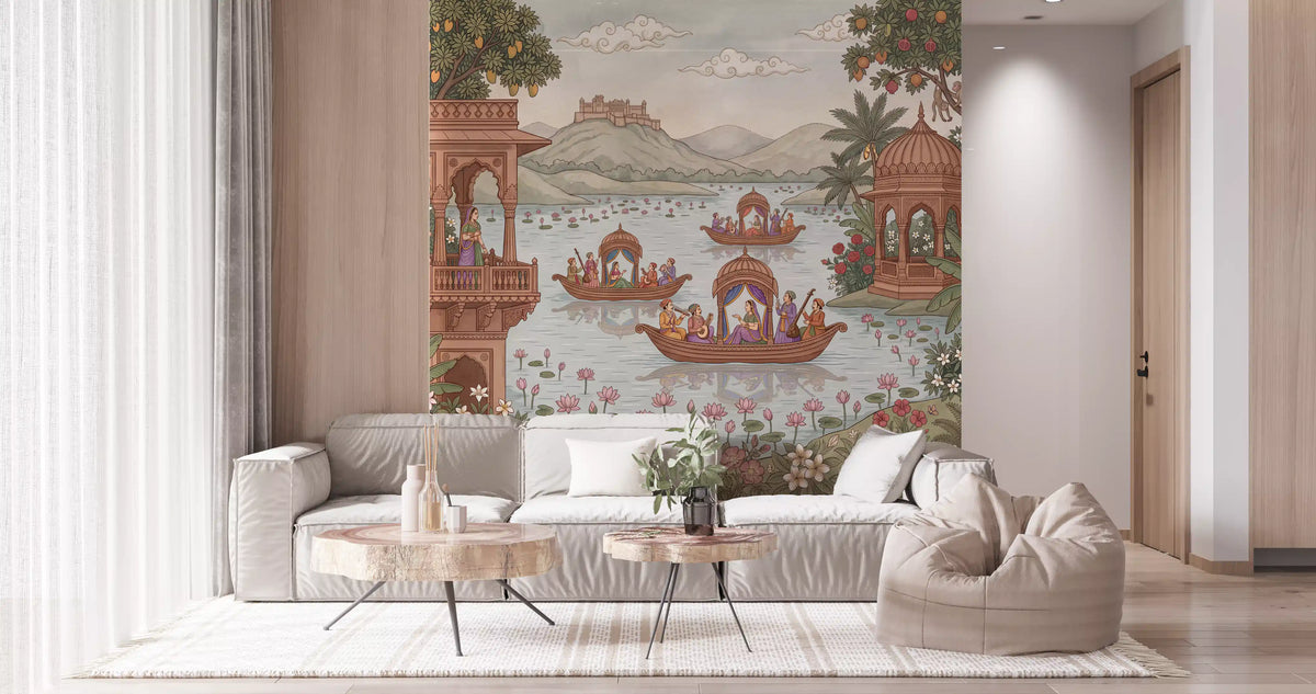 Pichwai Lake Reverie Wall Mural