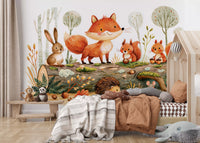 Forest Friends Autumnal Woodland Gathering Wall Mural