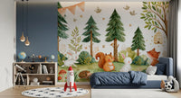 Autumnal Forest Meadow Animal Gathering Wall Mural