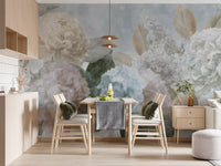 Vintage Hydrangea and Peony Floral Wall Mural