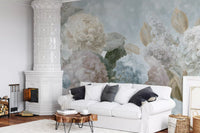 Vintage Hydrangea and Peony Floral Wall Mural