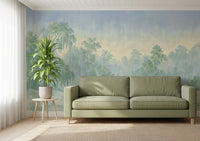 Misty Morning Forest Landscape Wall Mural