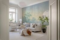 Misty Morning Forest Landscape Wall Mural