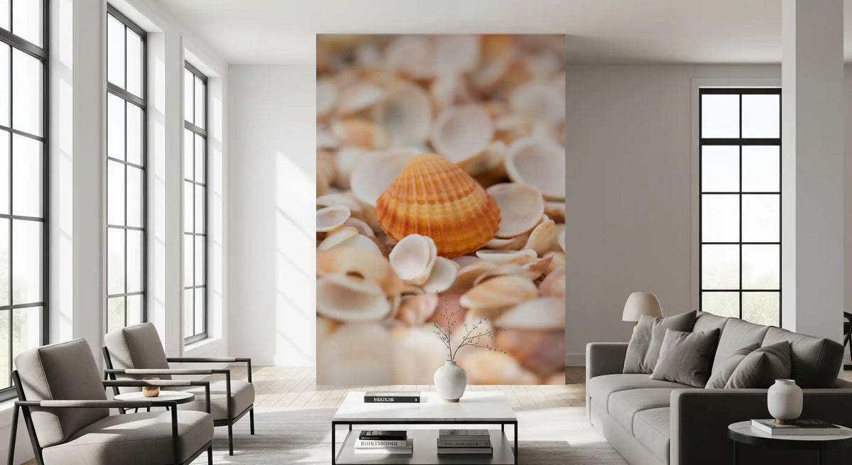 Amber Seashell Texture Pattern Wall Mural
