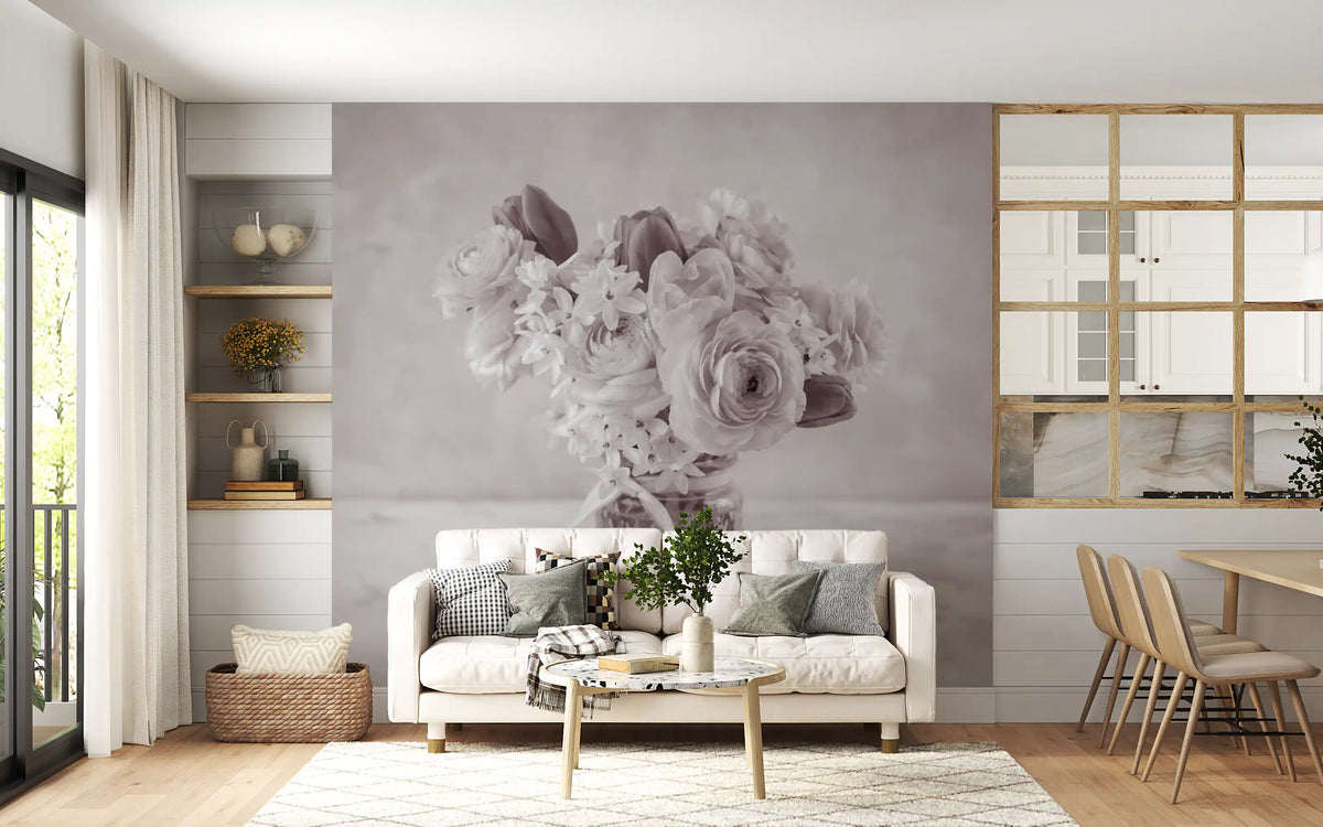 Muted Floral Still Life Study Wall Mural