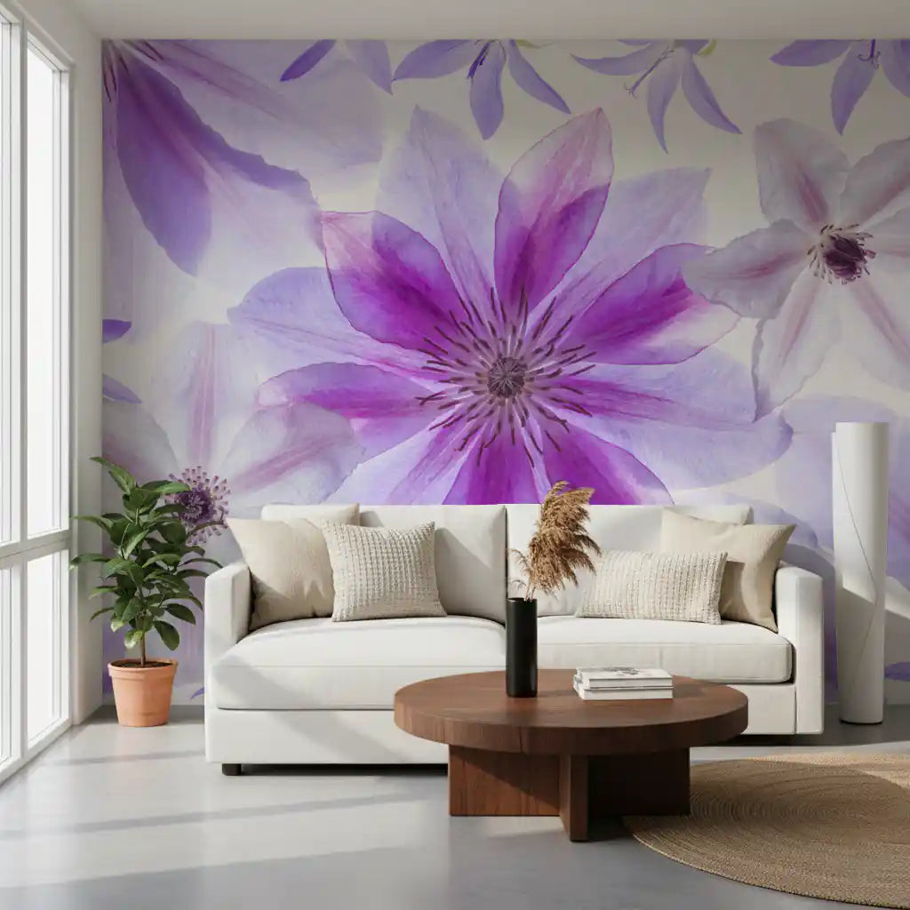 Lilac Petals Botanical Composition Wall Mural