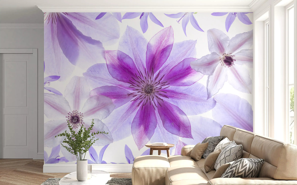 Lilac Petals Botanical Composition Wall Mural