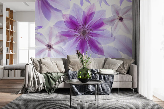 Lilac Petals Botanical Composition Wall Mural