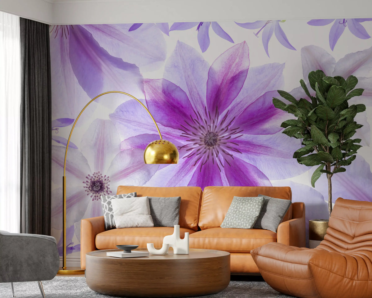 Lilac Petals Botanical Composition Wall Mural