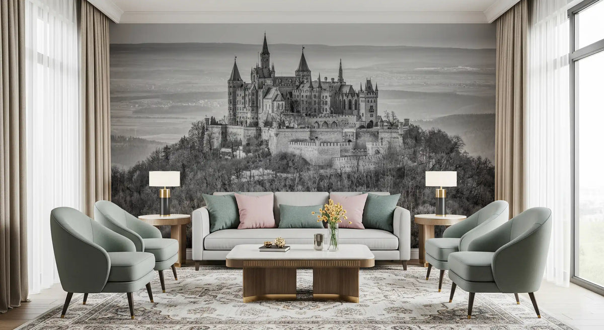 Hohenzollern Fortress Silhouette Wall Mural
