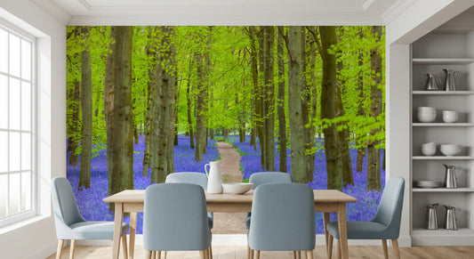 Verdant Spring Woodland Walkway Wall Mural