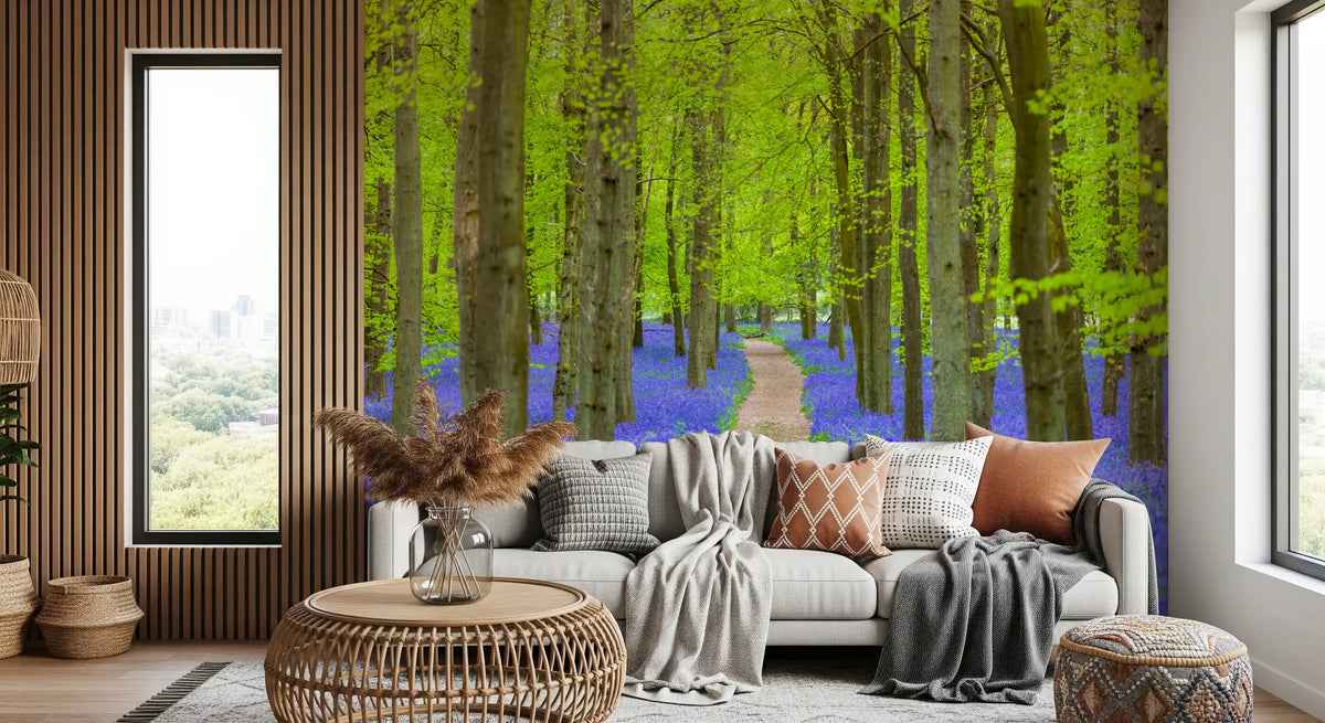 Verdant Spring Woodland Walkway Wall Mural