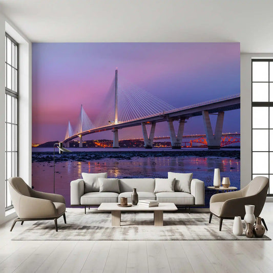 Twilight Firth of Forth Bridge Panorama Wall Mural