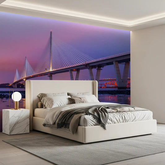 Twilight Firth of Forth Bridge Panorama Wall Mural
