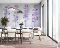 Abstract Lavender Floral Stems Wall Mural