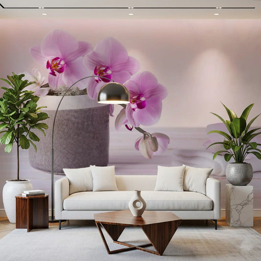 Minimalist Orchid Still Life Wall Mural