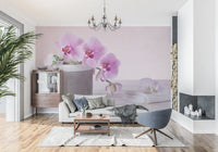 Minimalist Orchid Still Life Wall Mural