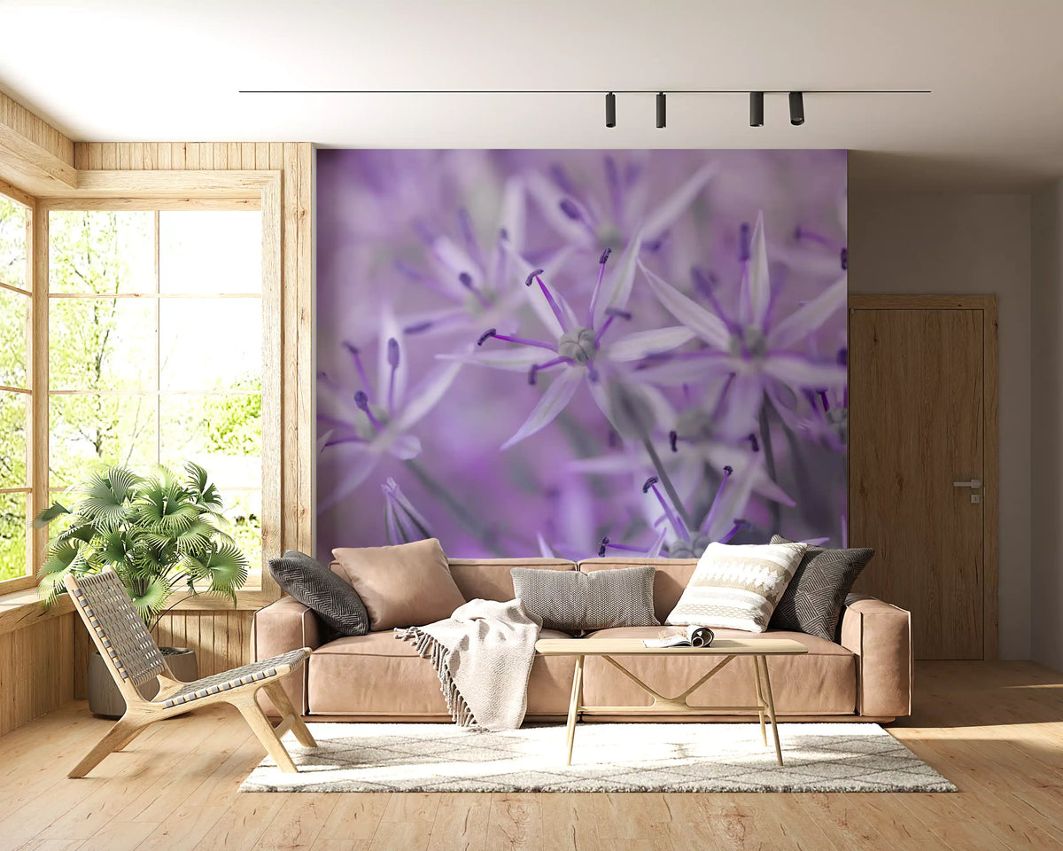 Violet Allium Macro Bloom Wall Mural