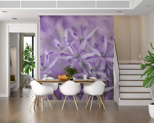 Violet Allium Macro Bloom Wall Mural