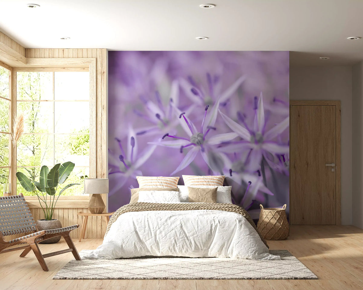 Violet Allium Macro Bloom Wall Mural