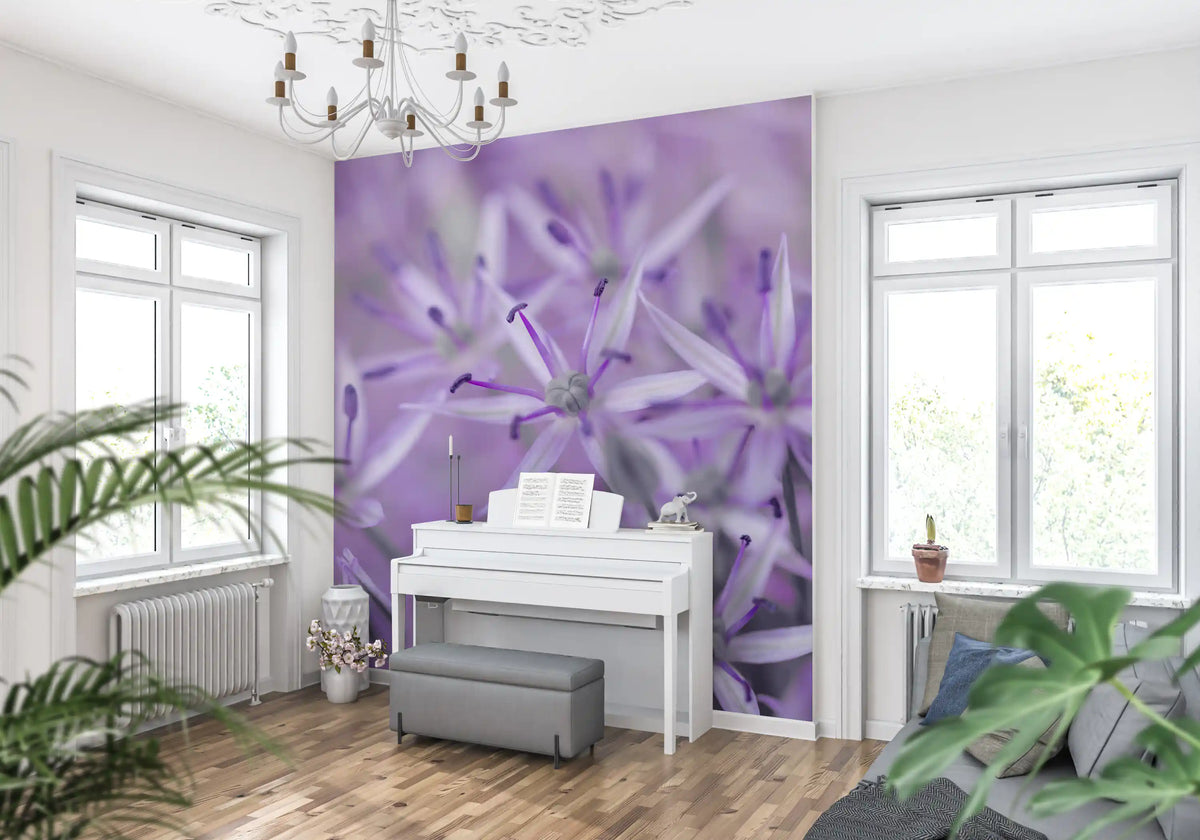 Violet Allium Macro Bloom Wall Mural