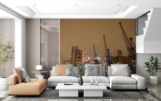 Evening Docklands Architecture Panorama Wall Mural