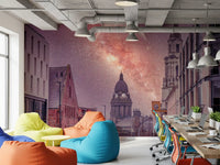 Cosmic Cityscape Architectural Vista Wall Mural