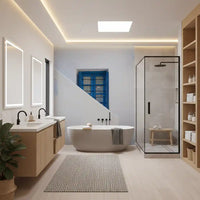 Minimalist Mediterranean Plaster and Shutter Wall Mural