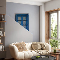 Minimalist Mediterranean Plaster and Shutter Wall Mural