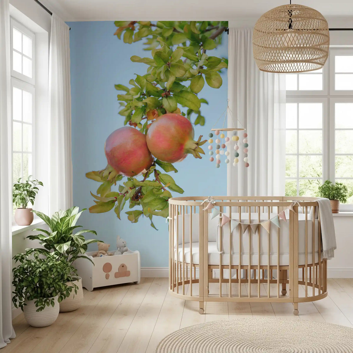 Sun-Ripened Pomegranate Harvest Wall Mural