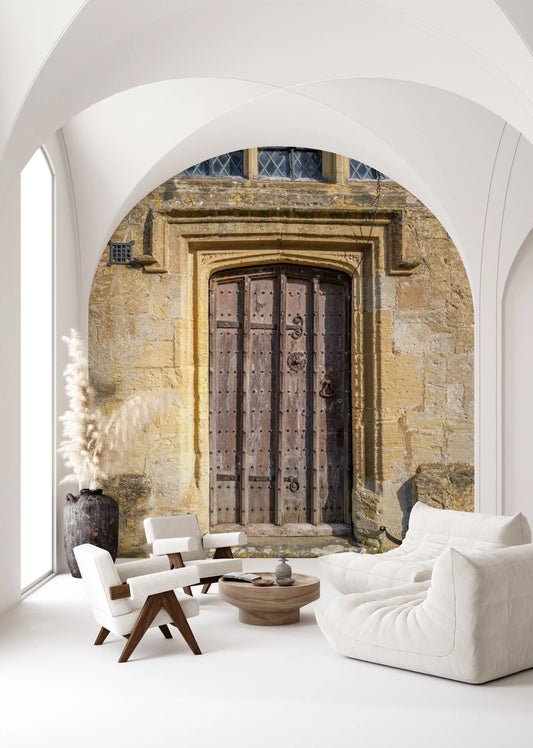 Aged Masonry and Timber Gate Wall Mural