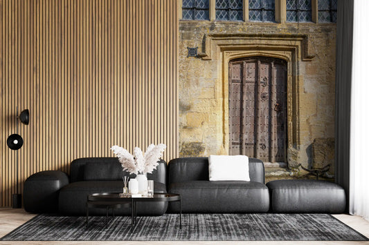 Aged Masonry and Timber Gate Wall Mural