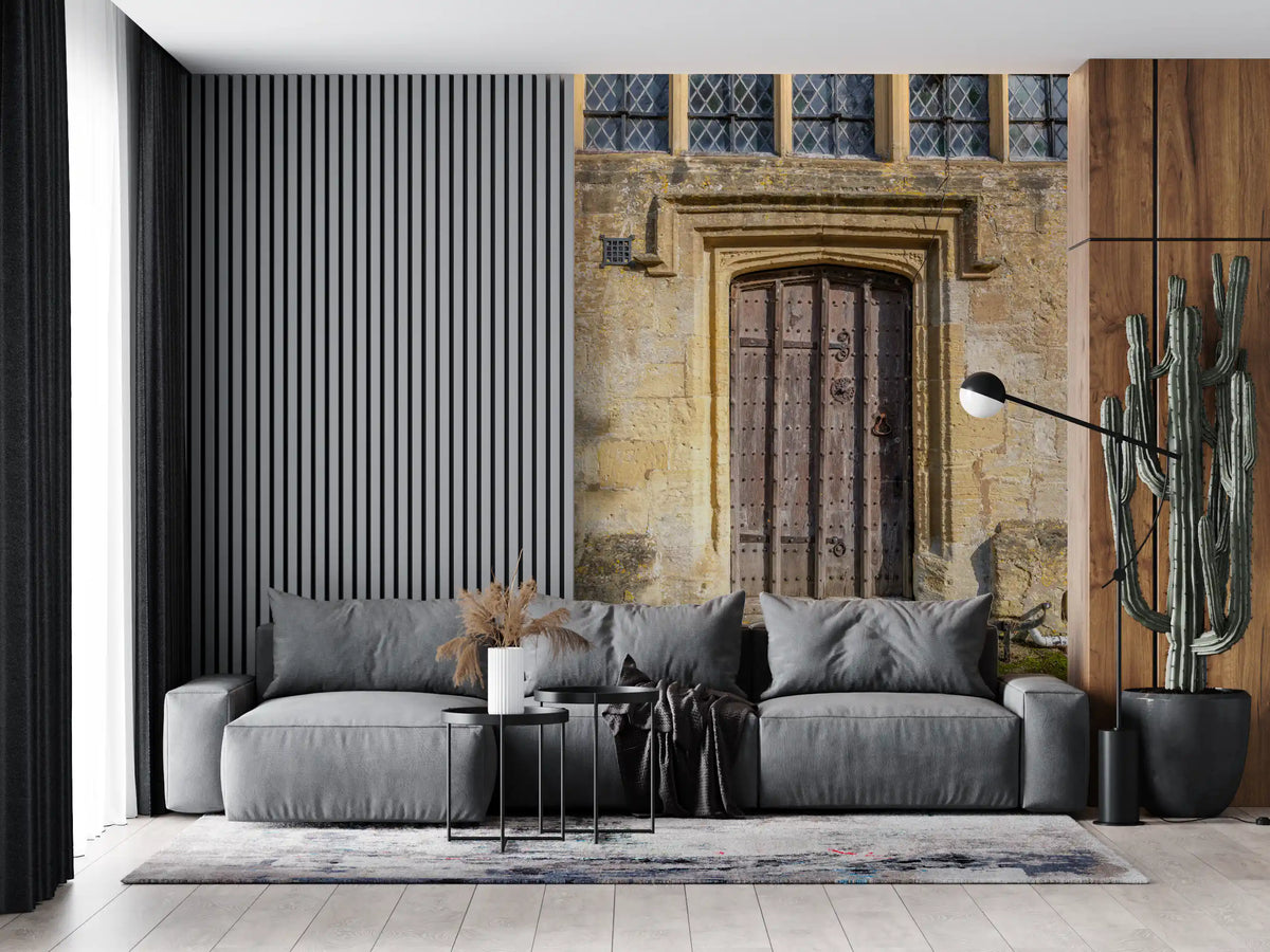 Aged Masonry and Timber Gate Wall Mural