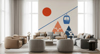 Abstract Alpine Adventure Scene Wall Mural