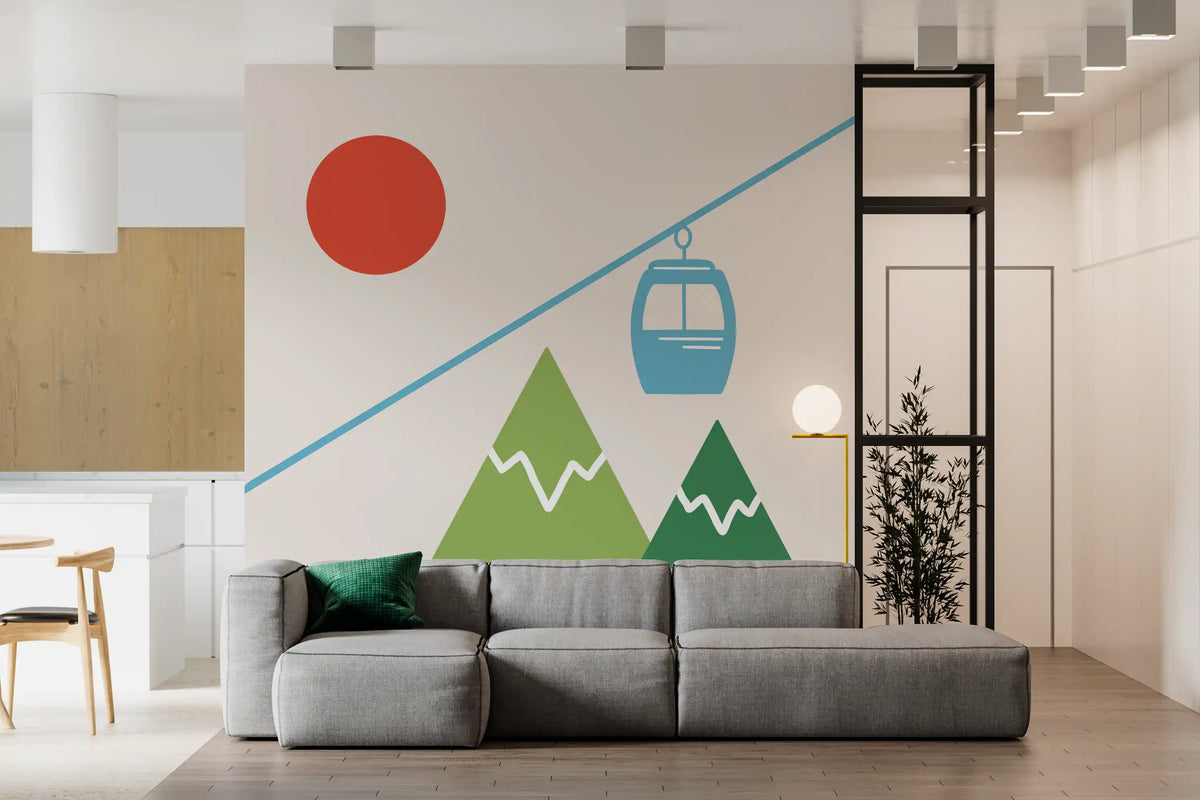 Winter Mountain Adventure  Wall Mural