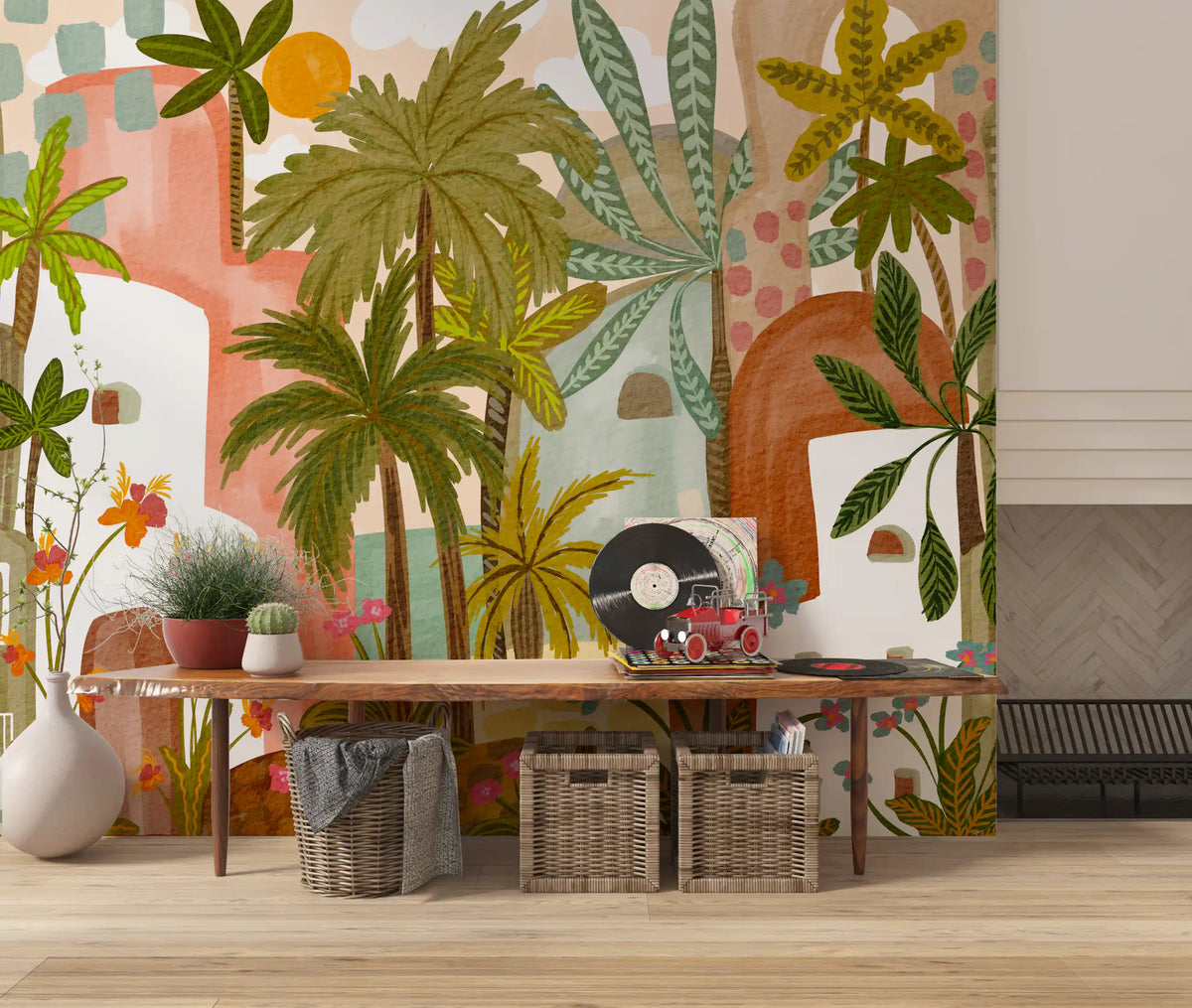 Mediterranean Palm Oasis Wall Mural