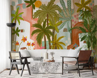 Mediterranean Palm Oasis Wall Mural