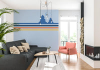 Minimalist Night Forest Horizon Wall Mural