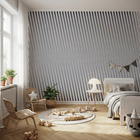 Slanted Linear Monochrome Pattern Wall Mural