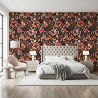 Autumn Harvest Botanical Pattern Wallpaper⁠