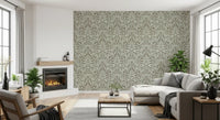 Neutral Botanical Leaf Symmetry Wallpaper⁠