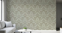 Neutral Botanical Leaf Symmetry Wallpaper⁠