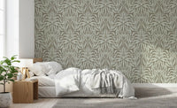 Neutral Botanical Leaf Symmetry Wallpaper⁠