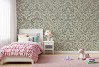 Neutral Botanical Leaf Symmetry Wallpaper⁠