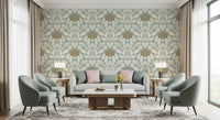 Sage and Cream Botanical Symmetry Wallpaper⁠