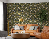 Art Nouveau Tulip Botanical Pattern Wallpaper⁠