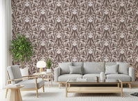 Monochromatic Botanical Garden Damask Wallpaper⁠